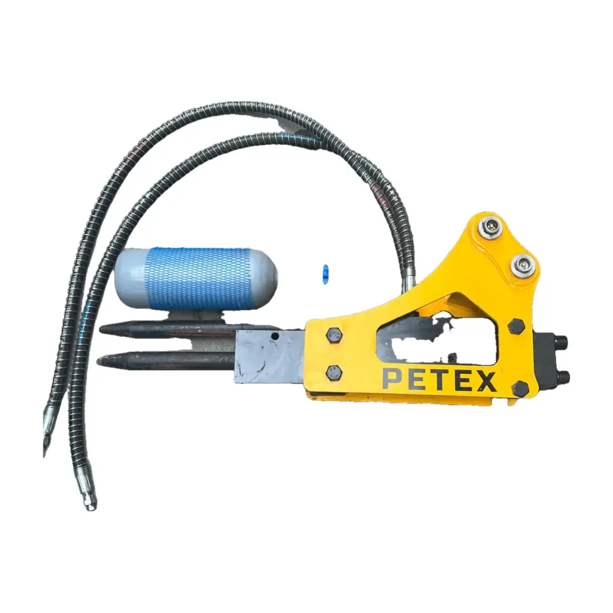 Petex hydraulische breekhamer voor 1 ton minigraver op witte achtergrond